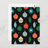 Vintag Retro Weihnachtsschmuck Muster Postkarte (Vorne/Hinten)