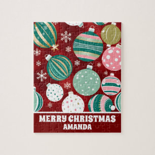 Vintag Retro Weihnachtsschmuck Schneeflocken Kinde Puzzle