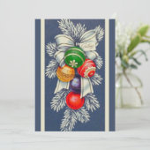 Vintag Retro Weihnachtsschmuck Spray Custom Feiertagskarte (Stehend Vorderseite)