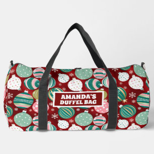 Vintag Retro Weihnachtsschmuck und Schneeflocken Duffle Bag