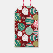 Vintag Retro Weihnachtsschmuck und Schneeflocken Geschenkanhänger (Rückseite)