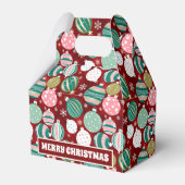 Vintag Retro Weihnachtsschmuck und Schneeflocken Geschenkschachtel (Vorderseite)