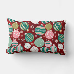 Vintag Retro Weihnachtsschmuck und Schneeflocken Lendenkissen