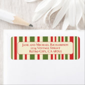 Vintag Retro Weihnachtsstreifen Rote Creme (Insitu)