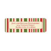 Vintag Retro Weihnachtsstreifen Rote Creme (Vorne)