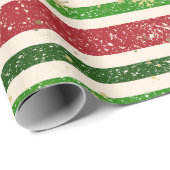 Vintag Retro Weihnachtsstreifen und Sterne Geschenkpapier (Rolleneckpunkt)