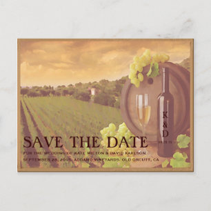 Vintag Retro Weingarten Save the Date Ankündigungspostkarte