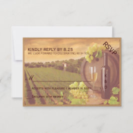 Vintag Retro Weingarten Sonnenuntergang Hochzeit R RSVP Karte