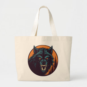 Vintag Retro Werewolf Comic Throwback Graphic Jumbo Stoffbeutel