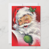 Vintag Retro Winking Santa Claus Custom Christmas Karte (Vorderseite)