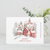 Vintag Retro Winterstadt Weihnachten Unternehmen (Stehend Vorderseite)