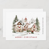 Vintag Retro Winterstadt Weihnachten Unternehmen (Vorne/Hinten)