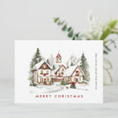 Vintag Retro Winterstadt Weihnachten Unternehmen (Stehend Vorderseite)