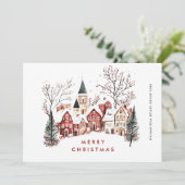 Vintag Retro Winterstadt Weihnachten Unternehmen (Stehend Vorderseite)