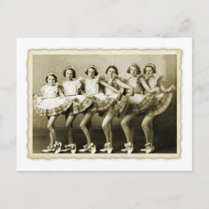 Vintag Retro Women Dancing Queens Girls Postkarte