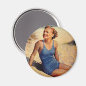 Vintag Retro Women Forties Swim Anzug Beauty Magnet (Vorderseite/Rückseite)