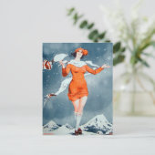 Vintag Retro Women French Vie Parisienne Postkarte (Stehend Vorderseite)