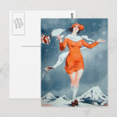 Vintag Retro Women French Vie Parisienne Postkarte (Vorne/Hinten)