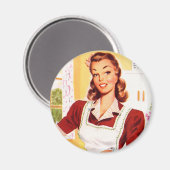 Vintag Retro Women Kitsch 50er Kitchen Magie Magnet (Vorderseite/Rückseite)