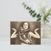 Vintag Retro Women Sideshow Schlange Charmer Postkarte (Stehend Vorderseite)