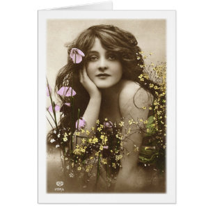 Vintag Retro Women Viktorianisch Flower Girl