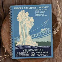 Vintag Retro Yellowstone Nationalparkreise Notizblock
