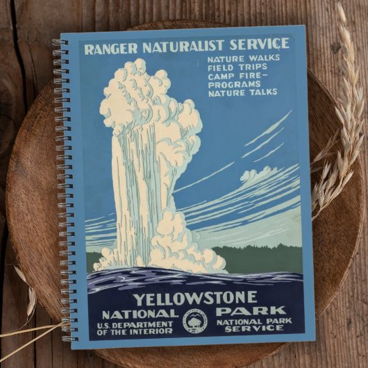 Vintag Retro Yellowstone Nationalparkreise Notizblock