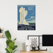 Vintag Retro Yellowstone Nationalparkreise Poster (Heimbüro)