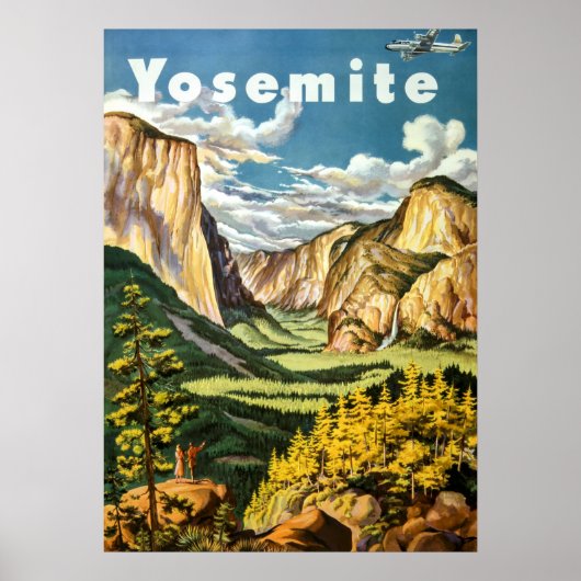 Vintag Retro Yosemite Nationalparkreise Poster (Vorne)