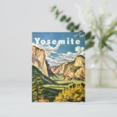 Vintag Retro Yosemite Nationalparkreise Postkarte (Stehend Vorderseite)