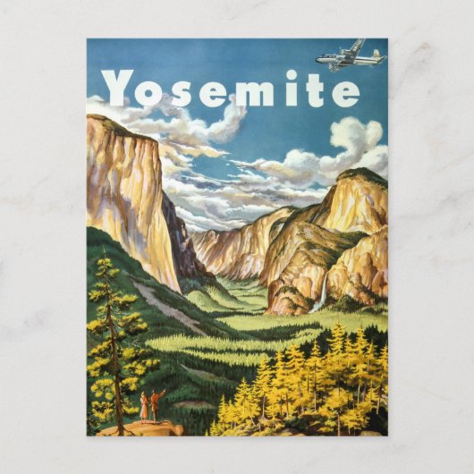 Vintag Retro Yosemite Nationalparkreise Postkarte (Vorderseite)