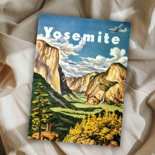 Vintag Retro Yosemite Nationalparkreise Postkarte