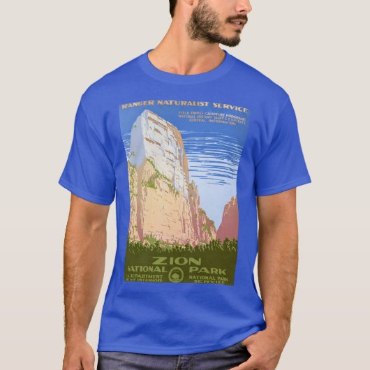 Vintag Retro Zion Nationalpark T - Shirt (Vorderseite)