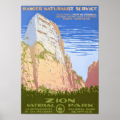 Vintag Retro Zion Nationalparkreise Poster (Vorne)