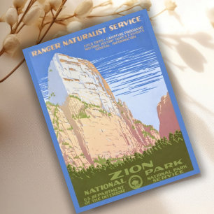 Vintag Retro Zion Nationalparkreise Postkarte