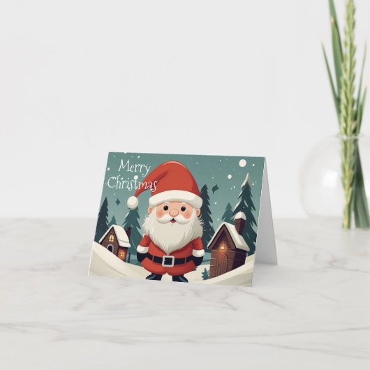 Vintag Retro Zwarf Weihnachten geklappt Weihnachte (Vorderseite)