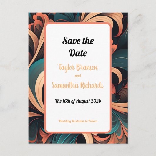 Vintag Retrofloral Postkarte (Vorderseite)