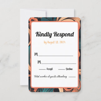Vintag Retrofloral RSVP Karte
