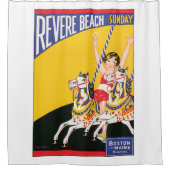 Vintag Revere Beach Carousel Poster Nostalgie Duschvorhang (Vorderseite)