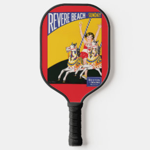 Vintag Revere Beach Carousel Poster Nostalgie Pickleball Schläger