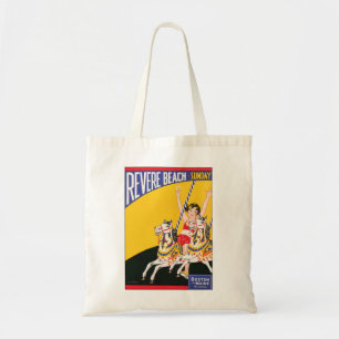 Vintag Revere Beach Carousel Poster Nostalgie Tragetasche