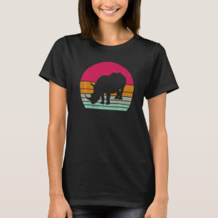 Vintag Rhino Retro Rhino Silhouette Zoo Tier 70 T-Shirt