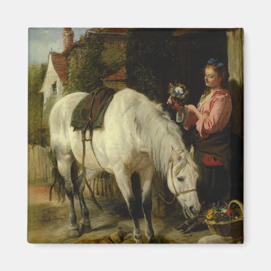 Vintag Richard Ansdell Die Gärtner-Tochter Magnet (Vorne)