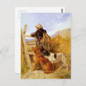 Vintag Richard Ansdell The Gamekeeper Hunde Golden Postkarte (Vorne/Hinten)