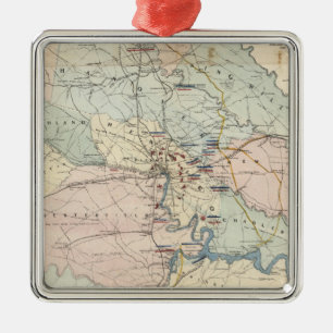 Vintag Richmond Virginia Zivile Kriegskämpfe (1864 Silbernes Ornament