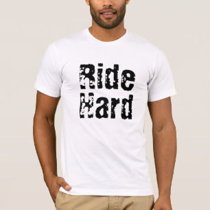 Vintag Ride Hard Print Biker Shirt, Grunge Biker T-Shirt