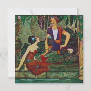 Vintag Rie Cramer Illustration Dankeschön-Karte Dankeskarte