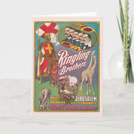 Vintag Ringling Brothers Circus Poster Karte (Vorderseite)