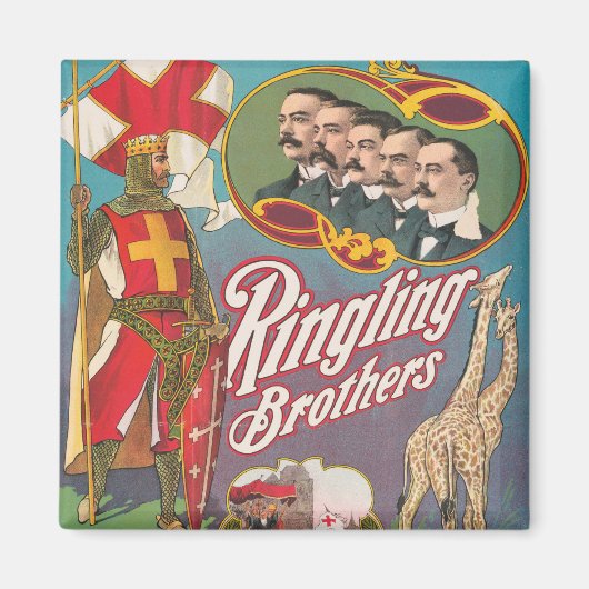 Vintag Ringling Brothers Circus Poster Magnet (Vorne)