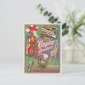 Vintag Ringling Brothers Circus Poster Postkarte (Stehend Vorderseite)